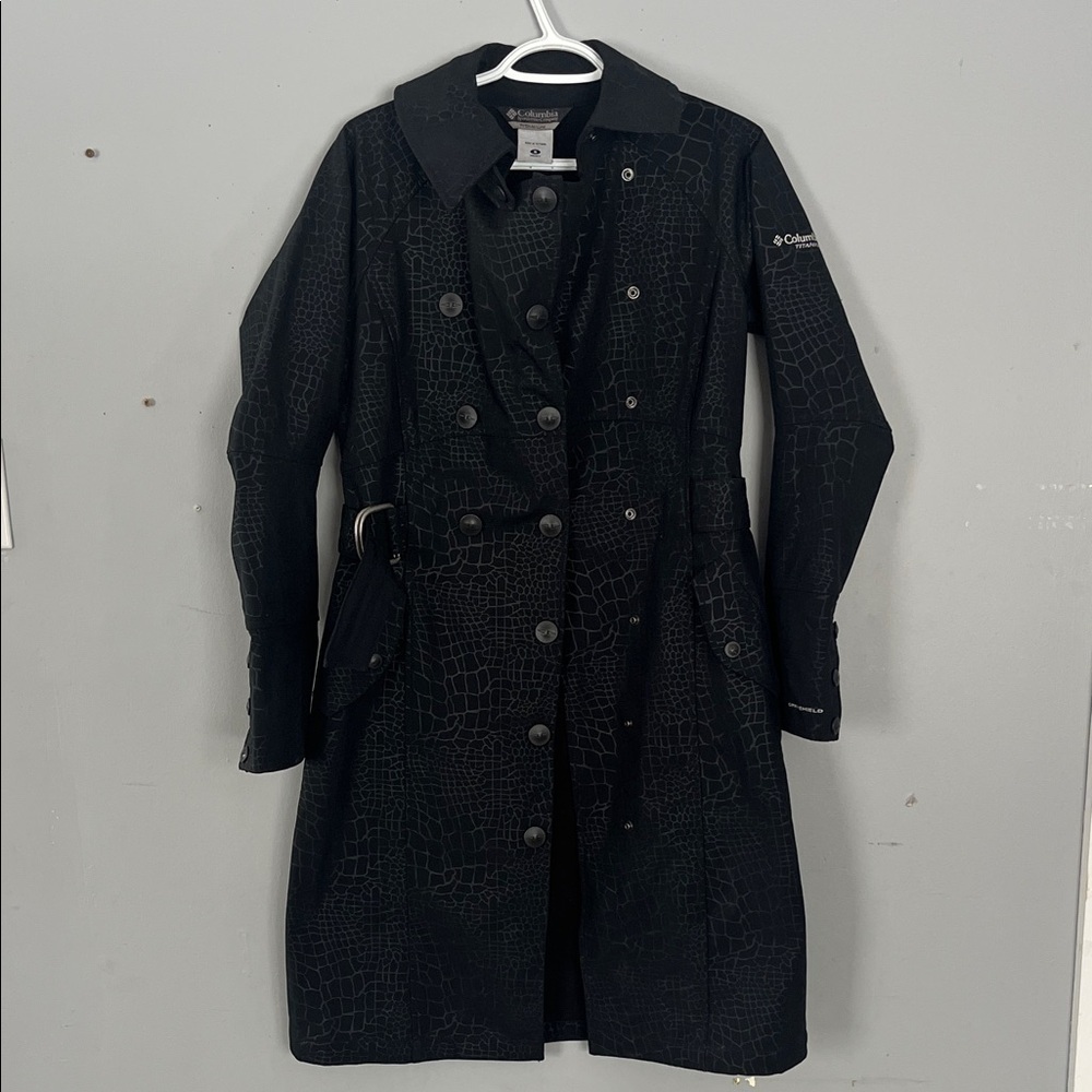 Columbia Women's Textured Black Trench Coat Small
